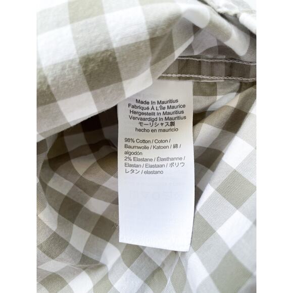Men's J.Crew Factory Gray and White Checked Dress Shirt Classic Flex Washed XL - Picture 3 of 6